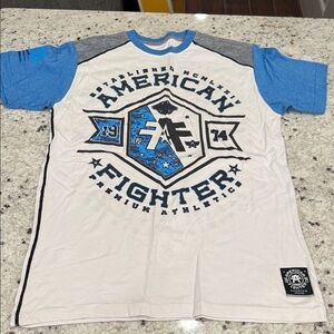 American Fighter Blue and Gray Athletic Tee